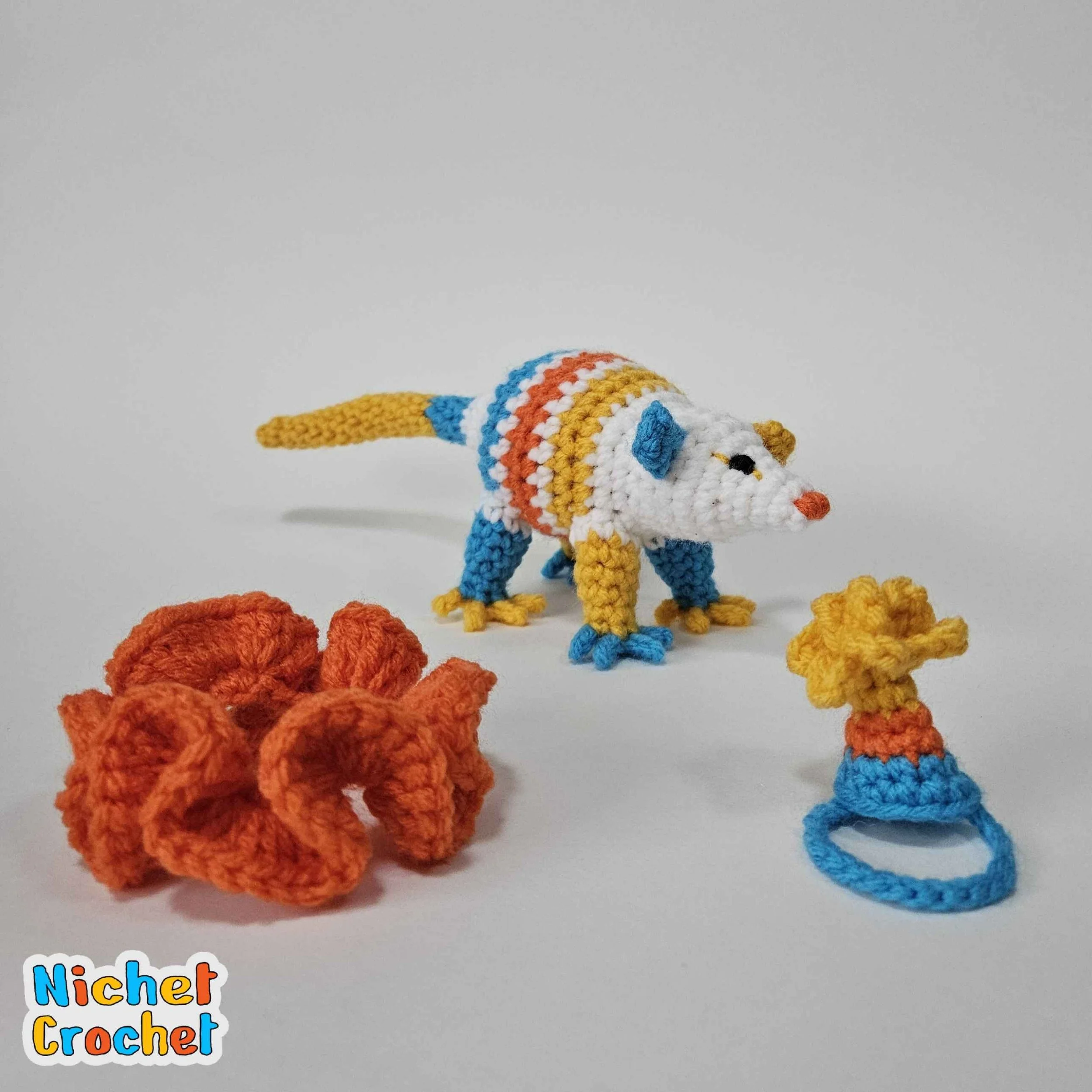 Crochet Mini/Baby Kiwi Clown Opossum — Nichet Crochet